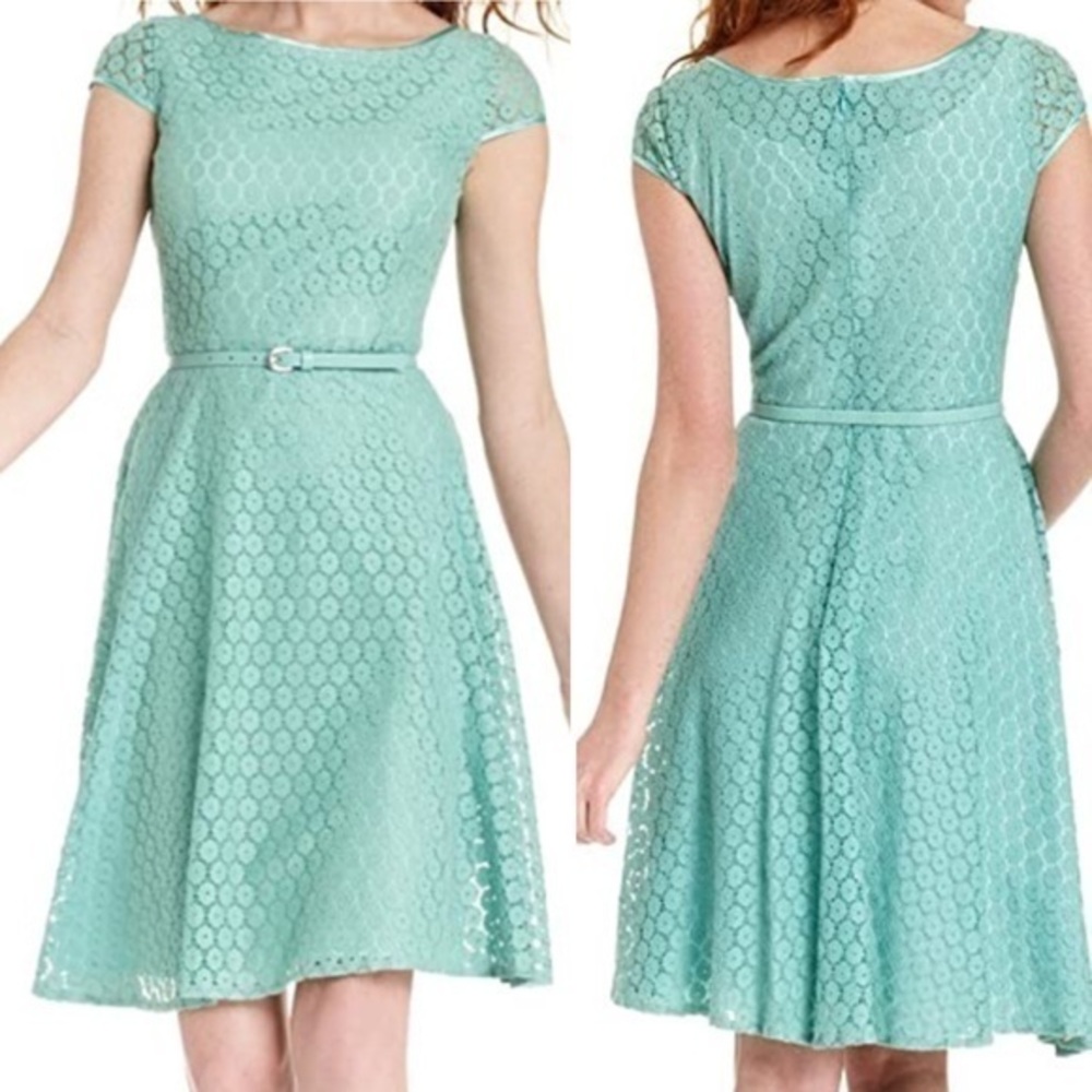 NWT EVAN PICONE MARIONETTE Lace Dress Cool Mint 10
